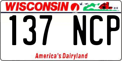 WI license plate 137NCP