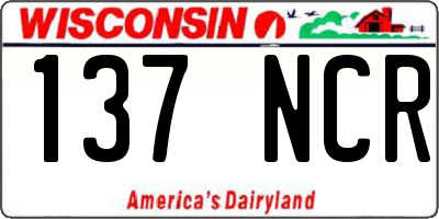 WI license plate 137NCR