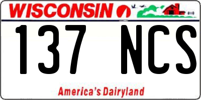 WI license plate 137NCS