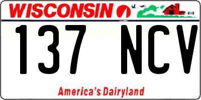 WI license plate 137NCV