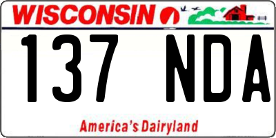 WI license plate 137NDA