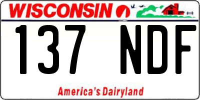 WI license plate 137NDF
