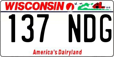 WI license plate 137NDG
