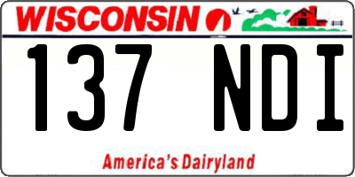 WI license plate 137NDI