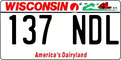 WI license plate 137NDL