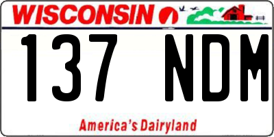 WI license plate 137NDM