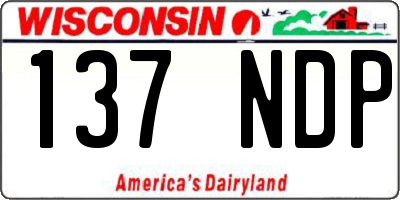 WI license plate 137NDP