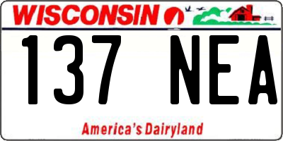 WI license plate 137NEA