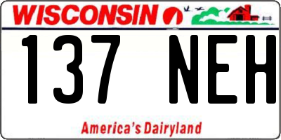 WI license plate 137NEH