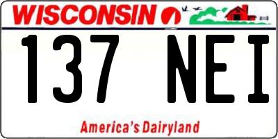 WI license plate 137NEI
