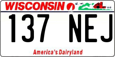WI license plate 137NEJ