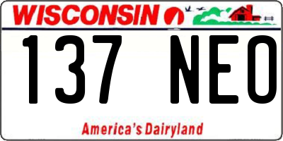 WI license plate 137NEO