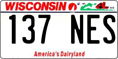 WI license plate 137NES