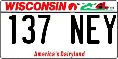 WI license plate 137NEY