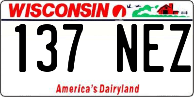 WI license plate 137NEZ