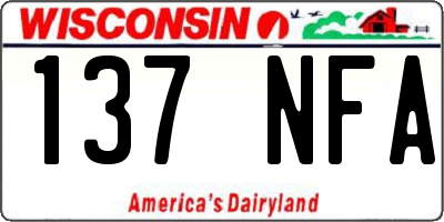 WI license plate 137NFA