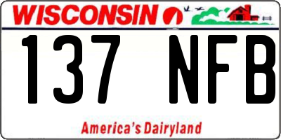 WI license plate 137NFB