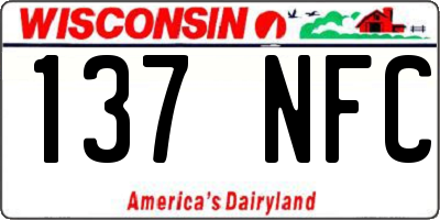 WI license plate 137NFC