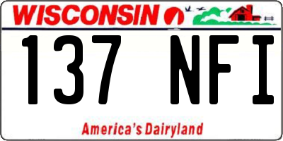 WI license plate 137NFI