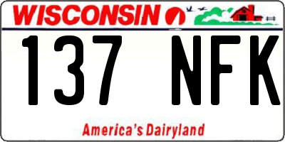 WI license plate 137NFK