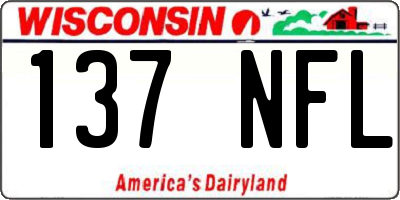 WI license plate 137NFL