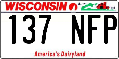 WI license plate 137NFP