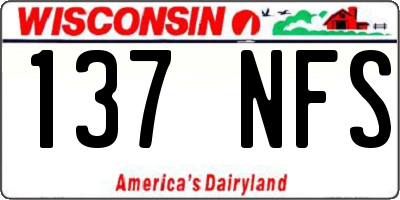 WI license plate 137NFS