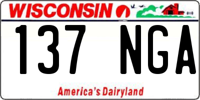 WI license plate 137NGA