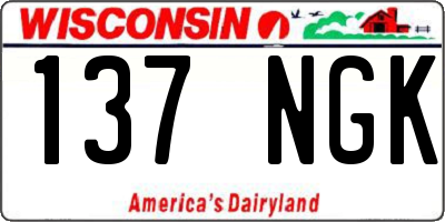 WI license plate 137NGK