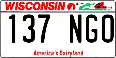 WI license plate 137NGO