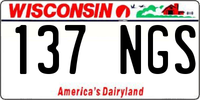 WI license plate 137NGS