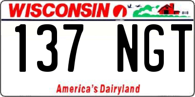 WI license plate 137NGT