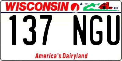 WI license plate 137NGU