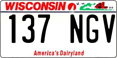 WI license plate 137NGV