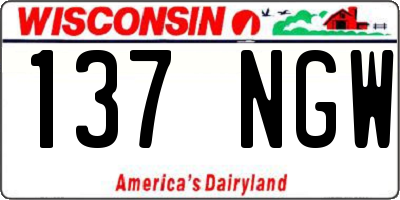 WI license plate 137NGW