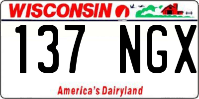 WI license plate 137NGX