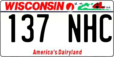 WI license plate 137NHC