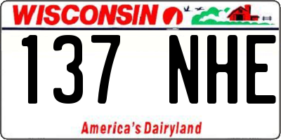 WI license plate 137NHE