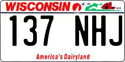 WI license plate 137NHJ
