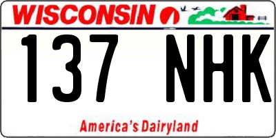 WI license plate 137NHK
