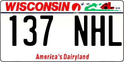 WI license plate 137NHL