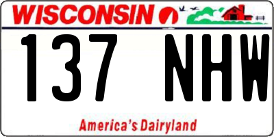 WI license plate 137NHW