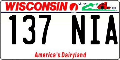WI license plate 137NIA