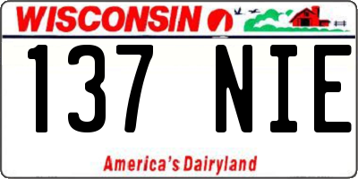 WI license plate 137NIE
