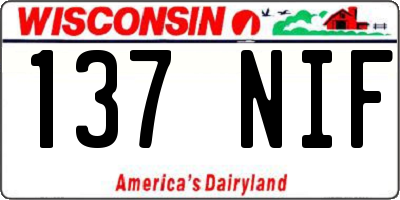 WI license plate 137NIF