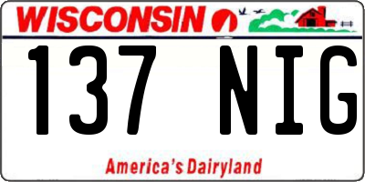 WI license plate 137NIG