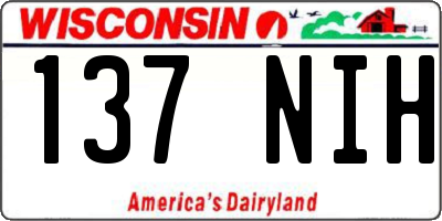 WI license plate 137NIH