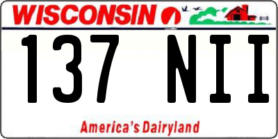 WI license plate 137NII