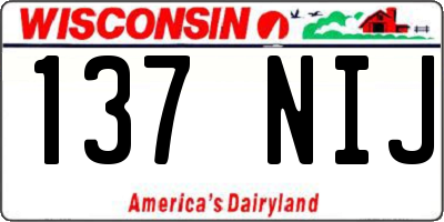WI license plate 137NIJ