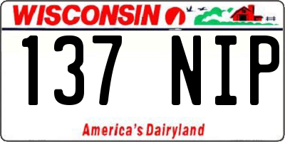 WI license plate 137NIP